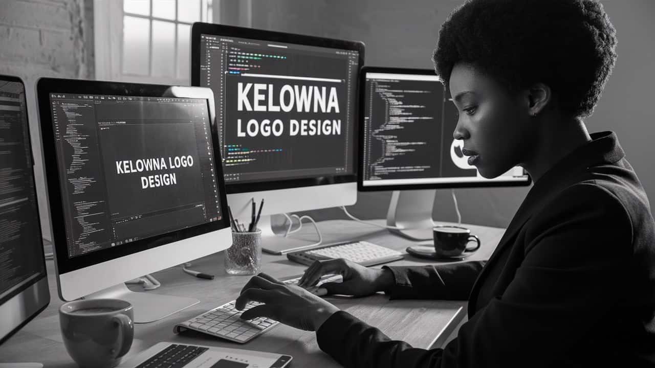 Custom logo design for Kelowna Logo Designer, featuring a sleek and modern aesthetic with bold typography and a unique emblem.